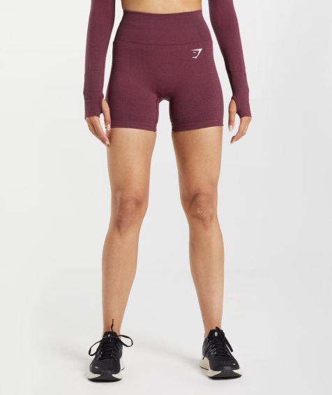 Women's Gymshark Vital Seamless 2.0 Shorts Burgundy | CA 057163